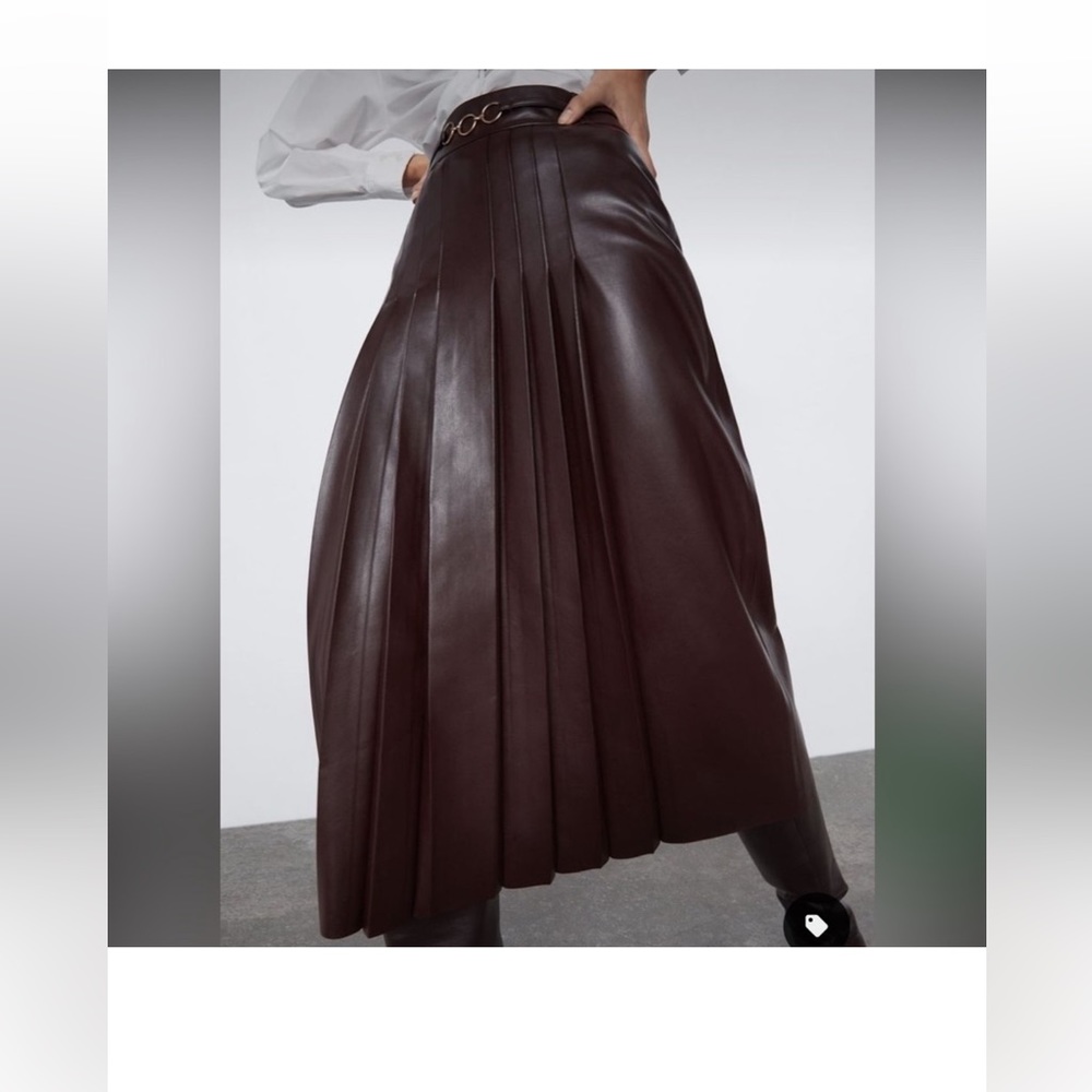 Zara Dark Brown Midi Skirt